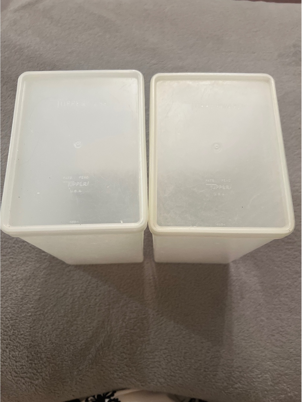 Set of 2 Vintage Tupperware Rectangular Storage Containers with Lids